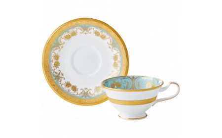 【ノリタケ】ジョージアンターコイズ カップ＆ソーサー H1051