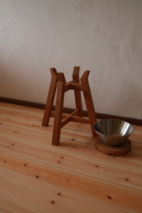 ボウルスタンド チェリー ステンレスボウル付き ペット用品 ペット用ボウルスタンド ペット用品 愛犬用ボウルスタンド 木製ボウルスタンド ペット用品 木製ボウルスタンド ペット用品