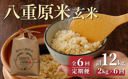 【寄附額改訂↓】令和８年新米予約【6回定期便】八重原米2kg（2kg×1袋）合計 12kg 玄米 コシヒカリ 特A米 ※2026年10月以降順次発送｜笹屋農園「農薬削減長野県認証取得」　先行予約　お米