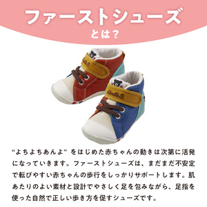 ダブルB　ファーストベビーシューズ（マルチカラー13.5cm）_ミキハウス ダブルB ファーストシューズ マルチカラー サイズ 13.5cm BOX 付 2E 設計 オックス 素材 正しい歩行 サポー