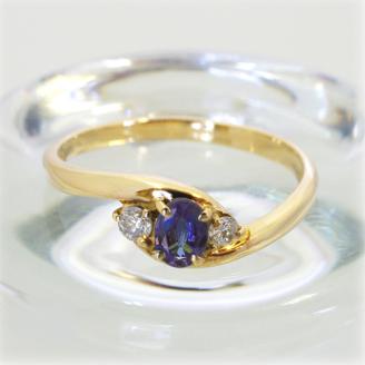 アレキサンドライト リング 0.2ct K18YG （161212）