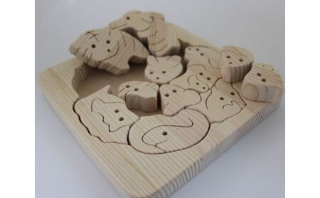 おもちゃ パズル 干支パズル 手作り ハンドメイド 干支 インテリア 玩具 木製 天然木 赤松 福祉施設  