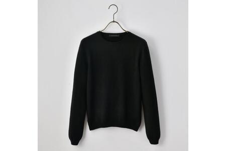 ベビーカシミヤ　クルーネックセーター　レディース　Mサイズ　【ブラック】 【178008-2】 ｶｼﾐﾔ 天然素材 ｾｰﾀｰ 服 国産 国内製造 ﾍﾞﾋﾞｰｶｼﾐﾔ