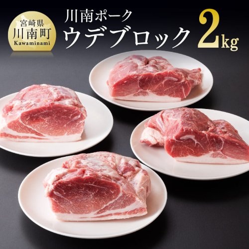 宮崎県産豚 川南ポーク ウデブロック2kg 【 肉 豚肉 精肉 】 宮崎県川南町