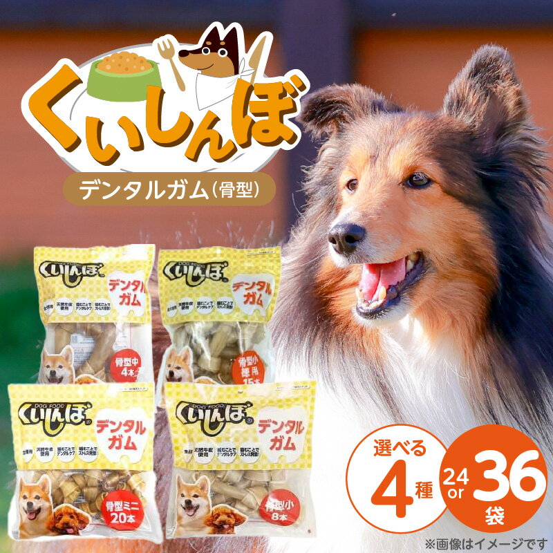 【ふるさと納税】くいしんぼ デンタルガム 骨型 選べる セット内容 ミニ 20本 小 8本 中 4本 ×36袋 小徳用 15本 × 24袋 ハードタイプ 歯垢 落とす 歯ぐき マッサージ ストレス解消 歯磨き サポート 多頭飼育 ブリーダー おすすめ 犬 おやつ 送料無料