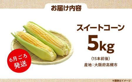 【6月頃発送】スイートコーン 5kg/15本前後 高槻あぐり[AOCS028] とうもろこし とうもろこし とうもろこし とうもろこし とうもろこし とうもろこし