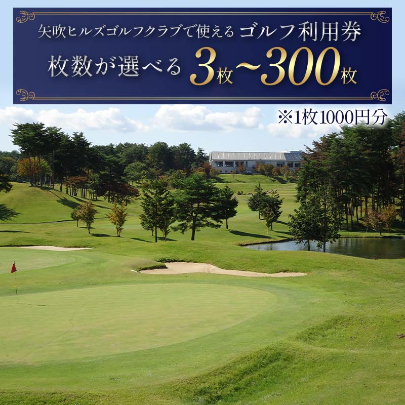 【ふるさと納税】 《選べる枚数 3枚～300枚》 矢吹ヒルズゴルフクラブで使えるゴルフ利用券 F6U-230var