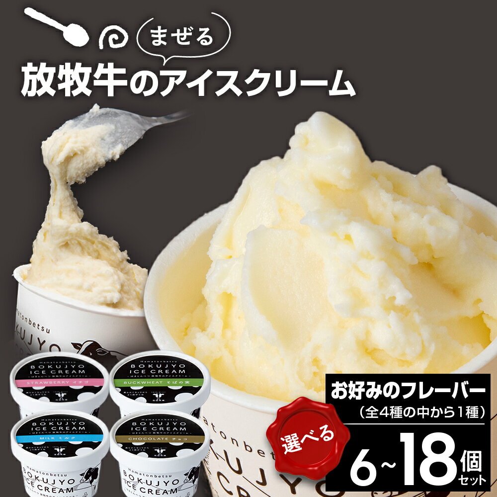 【ふるさと納税】 アイスクリーム 選べるお味4種類（ ミルク イチゴ そばの実 チョコ ）選べる数量（6個～18個）アイス 冷凍 ギフト 牛乳 チョコレート 苺 卵不使用 北海道ふるさと納税 ふるさと納税 北海道 浜頓別 通販 贈答品 贈り物