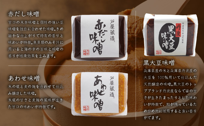 創業100有余年の老舗味噌屋が造る「六甲みそ 芦屋蔵造 味噌6個詰め合わせ」[065-a006]