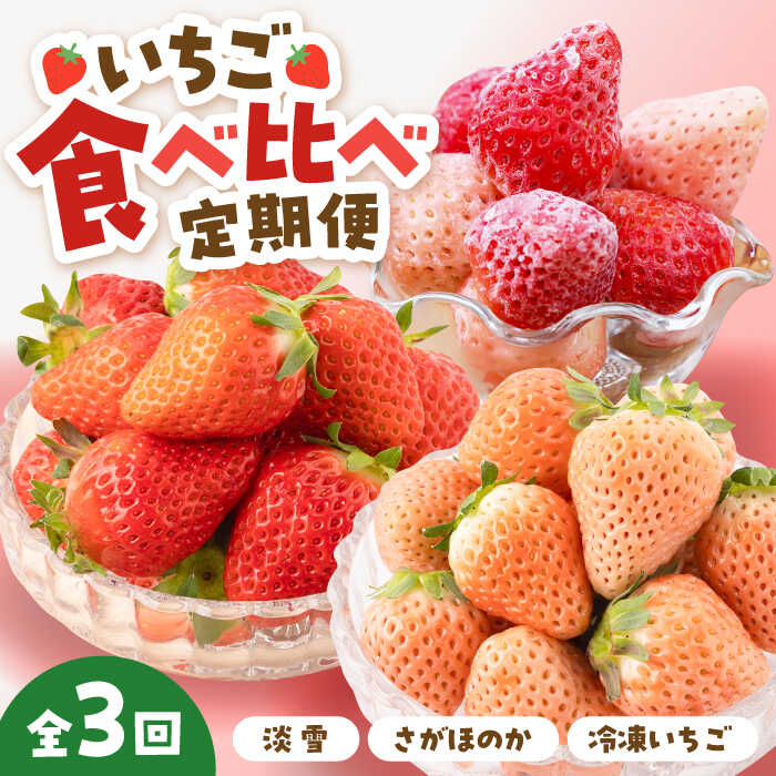 【ふるさと納税】【先行予約】【3回定期便】赤白 いちご 食べ比べ 定期便【岸川農園】農家直送 希少 苺 いちご イチゴ 白イチゴ 果物 フルーツ 淡雪 さがほのか 佐賀県 白石町 [IAP030]
