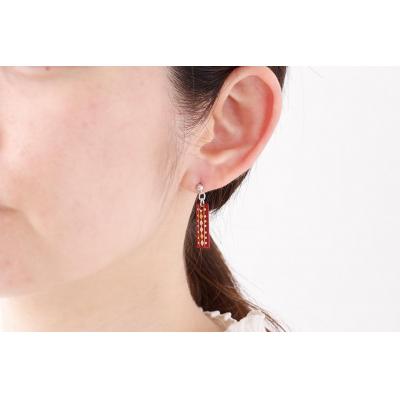 ふるさと納税 京都市 【中嶋象嵌】長四角　イヤリング〈ダイヤ〉 |  | 03