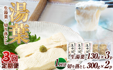 【定期3回】湯葉（生湯葉・切落し）生湯葉130g×3、切落し300g×2 | 定期便 3回 湯葉 生湯葉 イソフラボン 美と健康のサポート 植物性タンパク質 低カロリー 栃木県 那珂川町 