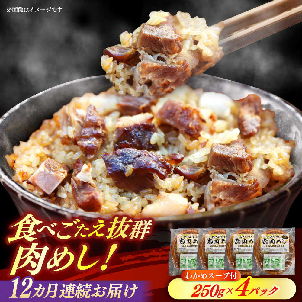 【ふるさと納税】【12回定期便】 あきん亭 肉めし 4人前 瑞浪ボーノポーク使用 冷凍 瑞浪市 / 自家製 お取り寄せ[AZAA012]