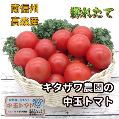 【南信州高森産】旬の採りたて完熟中玉トマト(カンパリ)バラ詰め2kg 7月中旬より発送 長野県 信州 夏の味覚 夏の野菜 やさいとまと キタザワ農園