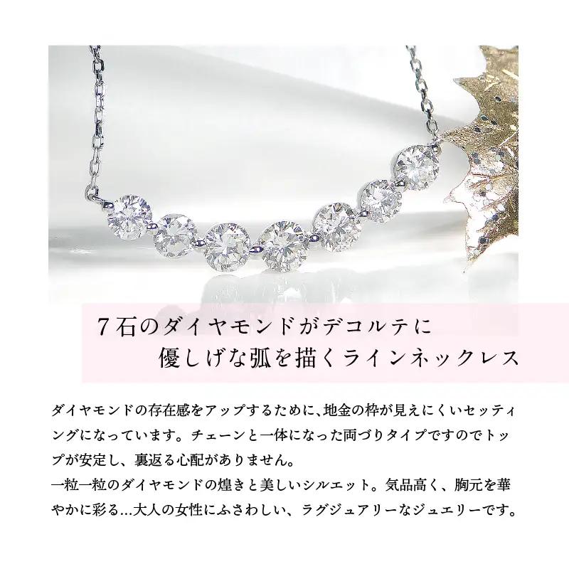 【即納】プラチナ 1.00ct ラインダイヤモンド ネックレス 324576