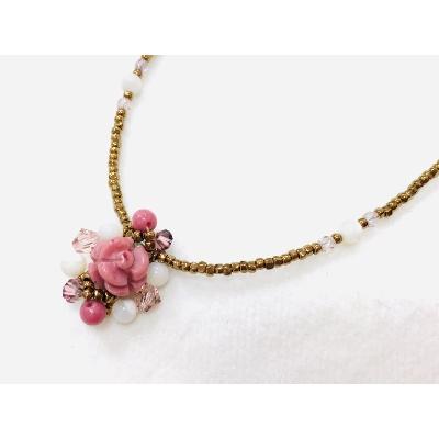 ふるさと納税 小山市 天然石バラのネックレス