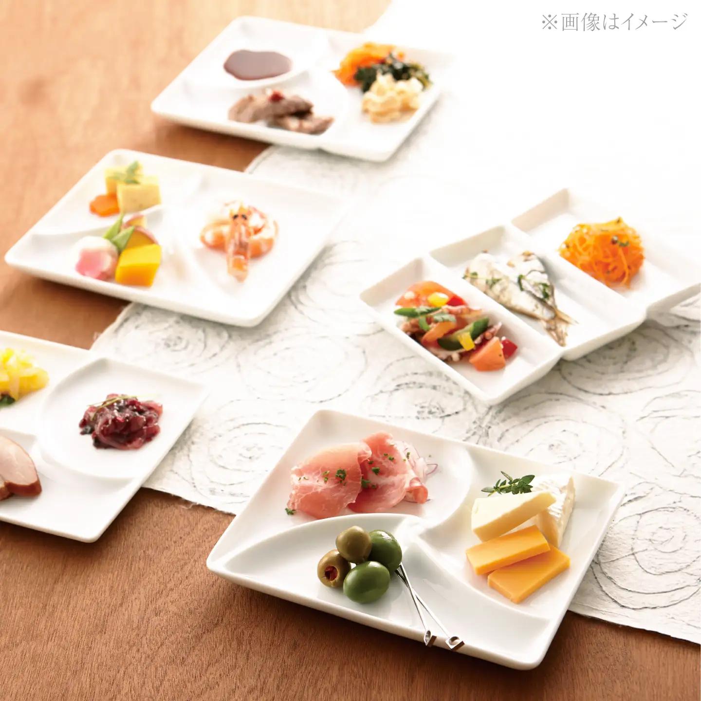 【美濃焼】 和 三つ仕切り皿 nagomi 3parts plate 巴 1枚 瑞浪市 / JS企画 / 深山 食器 プレート 仕切り皿 おしゃれ 白磁[AZAZ377]