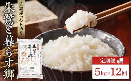 【定期便】朱鷺と暮らす郷　佐渡産コシヒカリ（5kg）×全12回