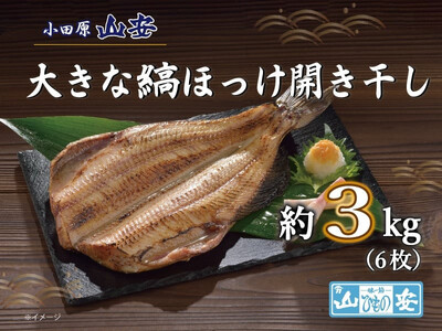 【 小田原 山安 】 大きな縞ほっけ開き干し 約3kg (6枚)【 縞ほっけ 開き干し ほっけ 干物 脂ののった大きめサイズ 500g 6枚 詰合せ 神奈川県 小田原市 ほっけ ほっけ ほっけ ほっけ ほっけ】