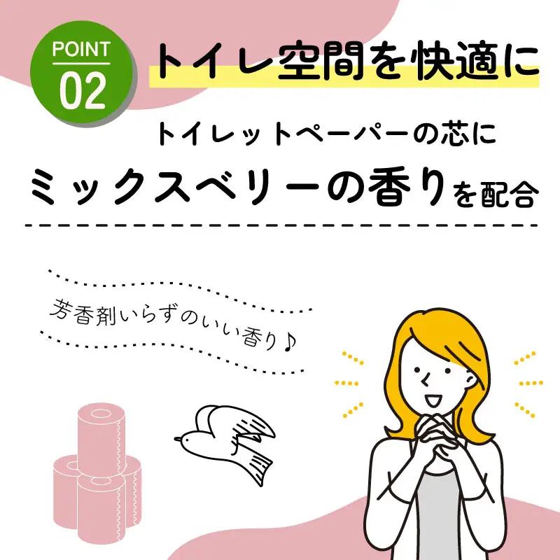 【2026年5月発送】 トイレットペーパー ダブル 72ロール 消臭ロングミックスベリー トイレット