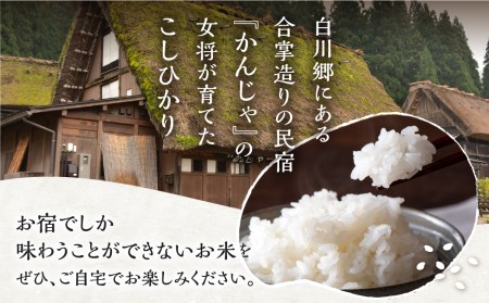 白川郷 こしひかり 3kg×2 計6kg 民宿 かんじゃ 自家製こしひかり コシヒカリ 白米 精米 令和4年産 [S339]