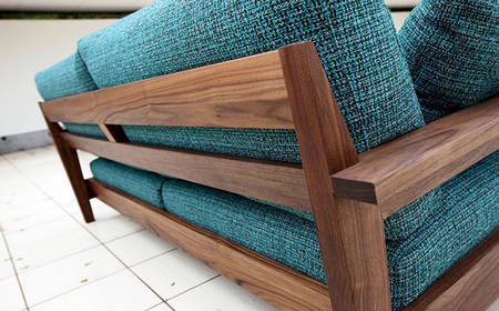 No.863-10 （ウォールナット）AUTHENTICITY FINE SOFA RE GR（グレー）