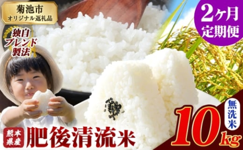 【2ヶ月定期便】熊本県産 肥後清流米 無洗米 10kg 熊本県産 ふるさと納税 精米 米 こめ ふるさとのうぜい コメ お米 おこめ《1月から出荷開始》