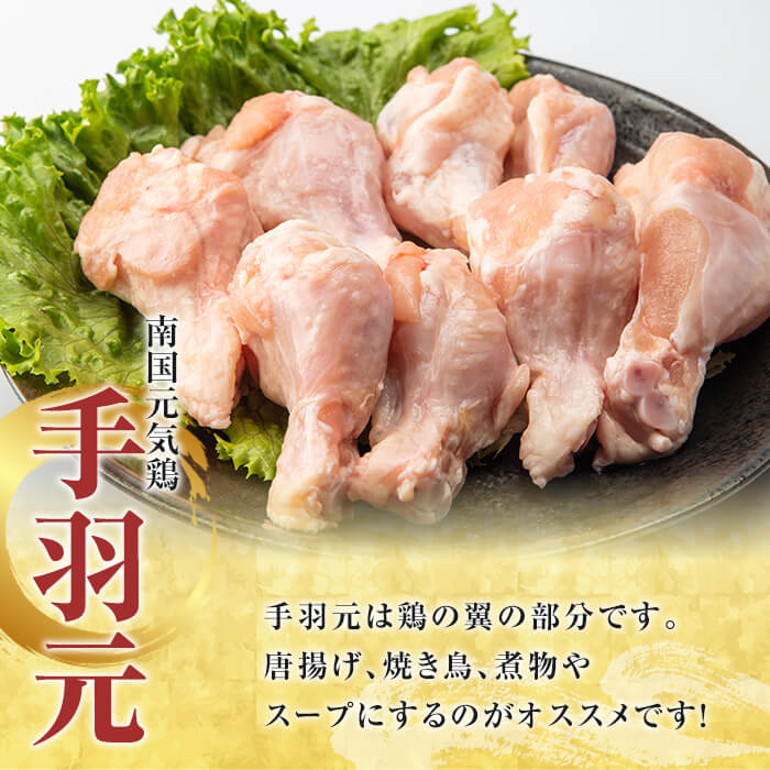 鹿児島県産鶏肉！南国元気鶏Iセット(合計2kg・手羽元：500g×2P、砂肝スライス：500g×2P) 国産 鹿児島県産 鶏肉 肉 お肉 手羽元 砂肝スライス 南国元気鶏 小分け 小パック おかず お