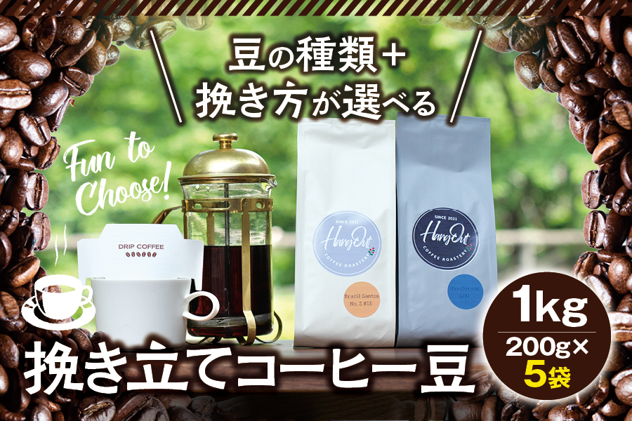 【豆】（ブレンド3+ブラジルサントス2）挽き立てコーヒー豆 750gセット コーヒー豆 焙煎 コーヒー【hgo001A-d-10】