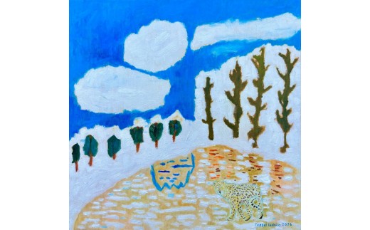 「雪解けの広場」 絵画 小サイズ 33.0cm×33.0cm HAS001-7