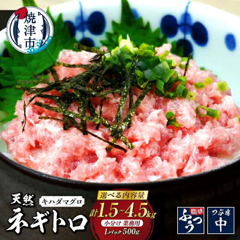 【ふるさと納税】 【選べる内容量】 ネギトロ ねぎとろ マグロ まぐろ キハダマグロ 国産 天然 新鮮 各500g 1.5kg 3kg 4.5kg 業務用 小分け 大袋 冷凍 海鮮丼 巻き寿司 焼津 a11-165