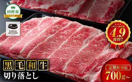 【定期3回】肉 牛肉 黒毛和牛 切り落とし 700g (350g×2) 福島県 田村市