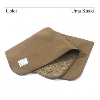 ふるさと納税 上牧町 alberton社赤外線を吸収して発熱するsliva knitわんにゃんブランケット　カーキ