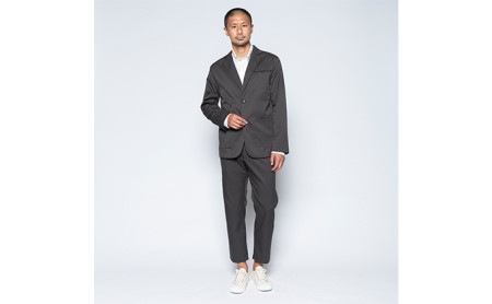 【ふるなび限定】メンズ アンクルストレートパンツ「ワークウェアスーツ」スーツに見える作業着 　 丸洗い可 ストレッチ 速乾 部屋干し可 撥水 シワになりにくい　チャコールグレー FN-Limited-