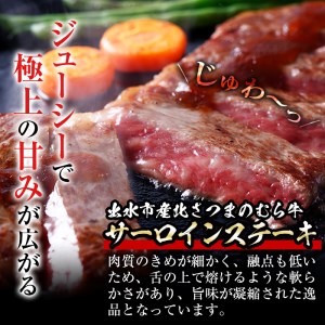 i315 ≪鹿児島県産黒毛和牛≫出水市産北さつまのむら牛 黒毛和牛サーロインステーキ(計600g・200g×3枚)肉質のきめが細かく旨味の凝縮された牛肉【吉澤商店】