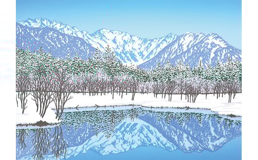 「冬木立」 茶額 【埼玉県 東松山市 版画 額付 小川手漉和紙 日本版画会 小暮真望 芸術 美術 風景 自然 送料無料 バージョン 美しい ギャラリー アーティスト アート ART 芸術 デザイン イ