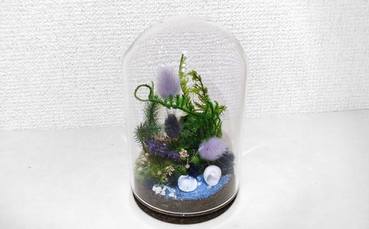 【さとリウム（R）】プリザーブド加工のテラリウム 夏 1セット｜ テラリウム ガラスドーム 苔 こけ コケ 植物 鑑賞用 インテリア 水やり不要