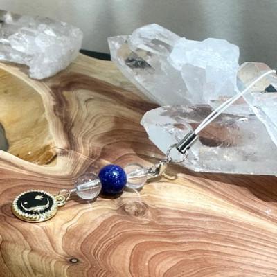 ふるさと納税 高石市 天然石ラピスラズリ×水晶ストラップ |  | 01