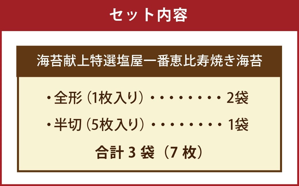 献上 特選 塩屋一番恵比寿焼き海苔 Premium
