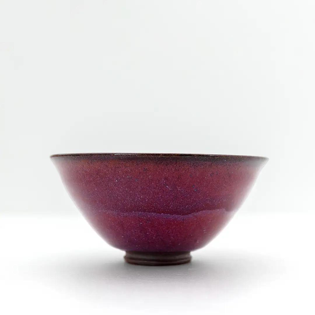 【 燿彩窯変紫焔釉 】 抹茶茶碗 （ 小野寺裕司 作 ） 径13.4cm×高さ6.5cm