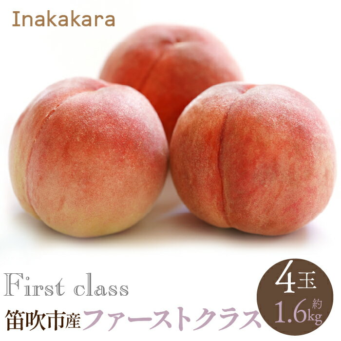 【ふるさと納税】【2026年発送★先行予約】【笛吹市産】Inakakara ファーストクラス 桃4玉(約1.6kg) ふるさと納税 おすすめ ランキング もも 桃 笛吹市 国産 人気 期間限定 果物 フルーツ 旬 山梨県 送料無料 192-009