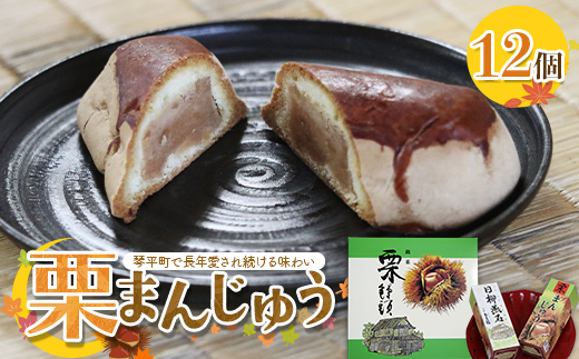 東條菓子店の栗まんじゅう12個 まんじゅう 栗饅頭 香川県 琴平町 F5J-1210