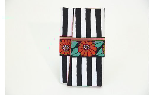 越前織工場がつくるかわいい袱紗 「オリボンフクサ」　しま（ブラック） [A-3301_06]