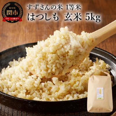 ふるさと納税 関市 玄米5kg 安心・安全なすずさんの米 1等米のはつしも/大粒　和食  お米　岐阜県関市