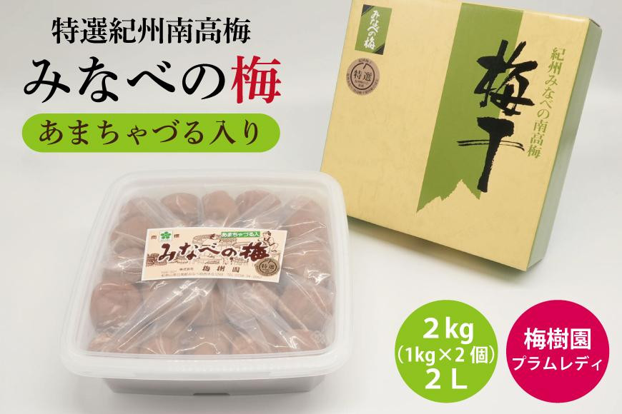 
【特選】みなべの梅(あまちゃづる) 2kg 2L（1kg×2個） B-033
