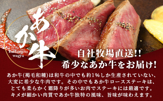 熊本和牛 あか牛 ロースステーキ 400gセット ロースステーキ200g×2枚・あか牛のタレ200ml 【 肉 牛肉 お肉 あか牛 和牛 熊本県産 ロース ステーキ 】046-0761