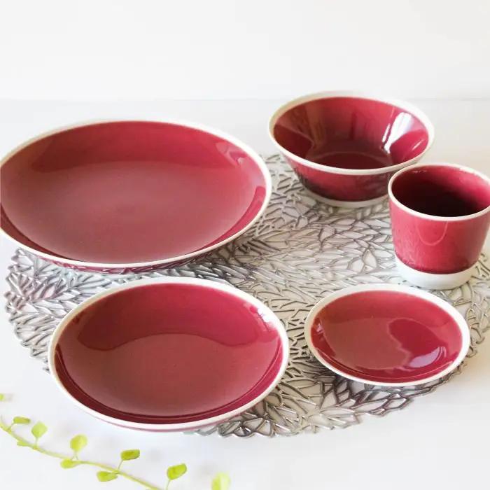 【波佐見焼】シャイニーカラー ワイン色（トルマリン）10点セット 皿 ボウル カップ 【陶芸ゆたか】 [VA56]  波佐見焼