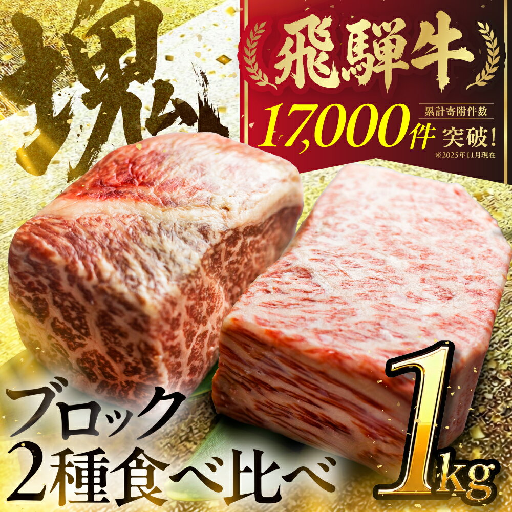 飛騨牛 ブロック肉 1kg(霜降り500g/赤身500g) 訳あり 部位お任せ