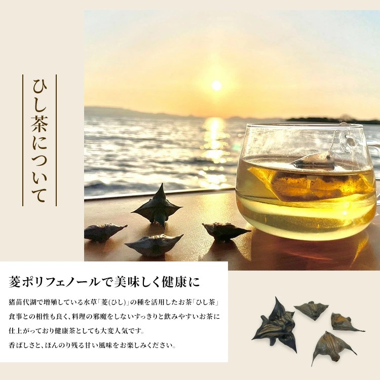 【定期便9回】お茶 猪苗代湖産ひし茶(お徳用) ティーバッグ 茶 福島 | 美容 健康 美肌 ポリフェノール 抗酸化作用 ビタミン 人気 福島県 猪苗代_イメージ2