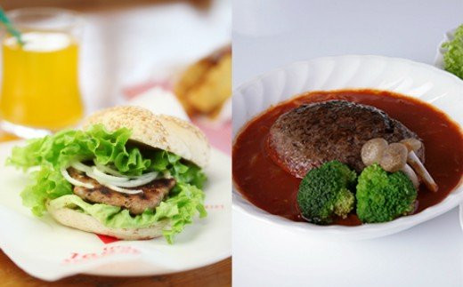 さんべバーガーのハンバーガーセット＆ハンバーグ（配達指定日不可）【国産 惣菜 牛肉 豚肉 冷凍】